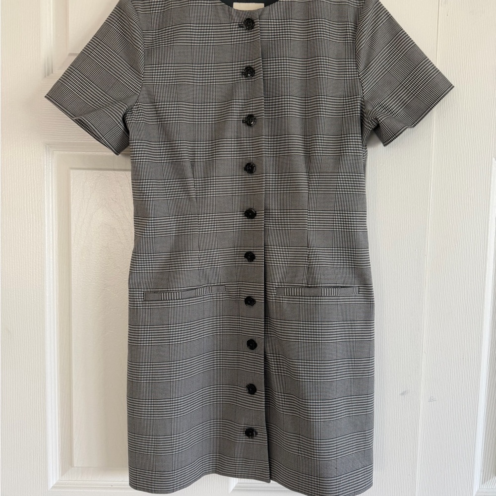 Abercrombie & Fitch Black and Gray Plaid Mini Dress